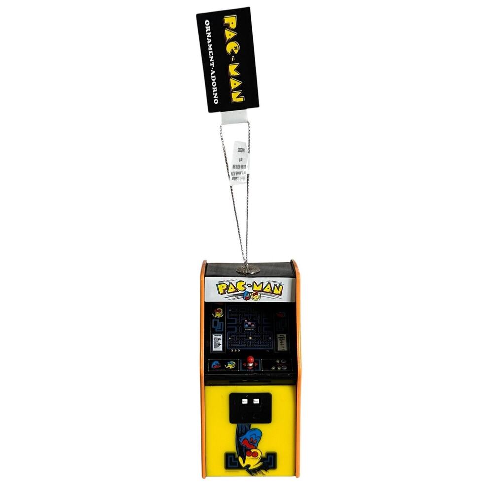Pac-Man Arcade Decoupage Ornament Yellow Christmas Collectible Holiday Decor New